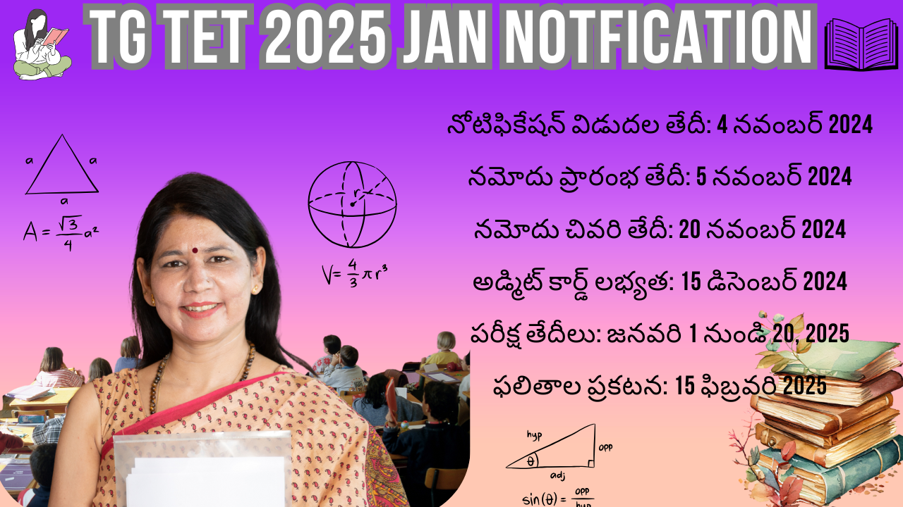 TG TET 2025 JANUARY NOTIFICATION